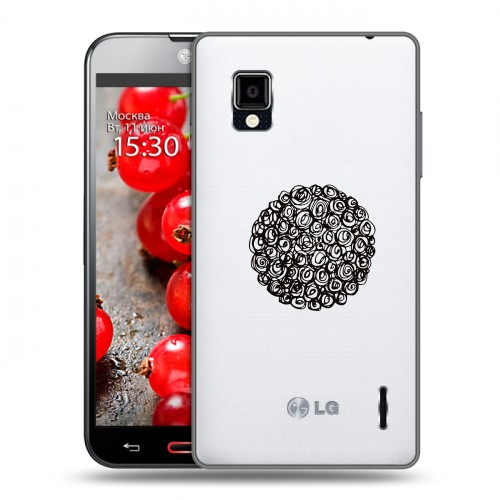 Полупрозрачный дизайнерский пластиковый чехол для LG Optimus G Абстракции 5