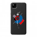 Полупрозрачный дизайнерский пластиковый чехол для Google Pixel 4a Абстракции 3