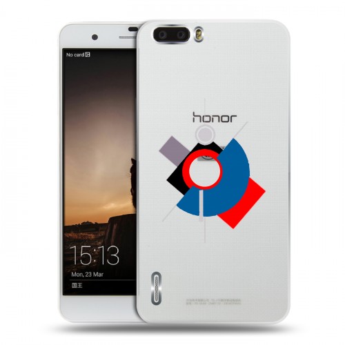 Полупрозрачный дизайнерский силиконовый чехол для Huawei Honor 6 Plus Абстракции 3