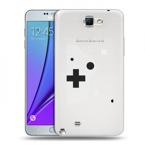 Полупрозрачный дизайнерский пластиковый чехол для Samsung Galaxy Note 2 Абстракции 1