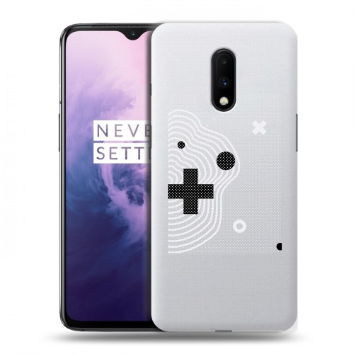 Полупрозрачный дизайнерский пластиковый чехол для OnePlus 7 Абстракции 1