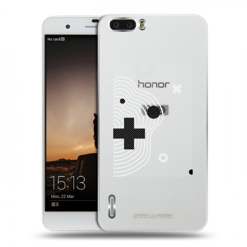 Полупрозрачный дизайнерский пластиковый чехол для Huawei Honor 6 Plus Абстракции 1