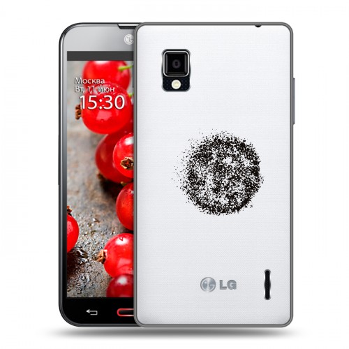 Полупрозрачный дизайнерский пластиковый чехол для LG Optimus G Абстракции 5