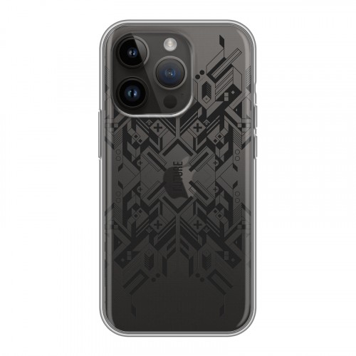 Полупрозрачный дизайнерский силиконовый чехол для Iphone 14 Pro Абстракции