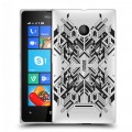 Полупрозрачный дизайнерский пластиковый чехол для Microsoft Lumia 435 Абстракции