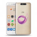 Полупрозрачный дизайнерский пластиковый чехол для ZTE Blade V8 Абстракции 5