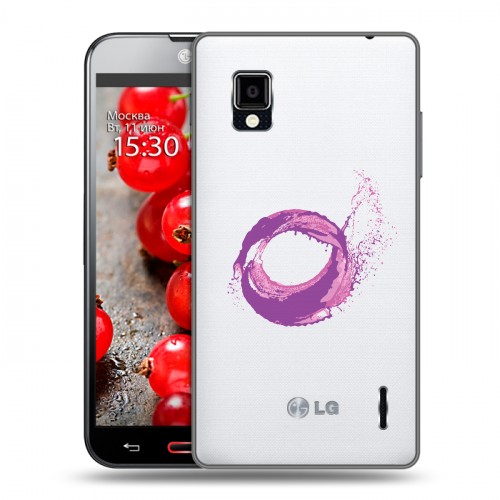 Полупрозрачный дизайнерский пластиковый чехол для LG Optimus G Абстракции 5