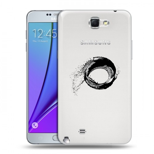 Полупрозрачный дизайнерский пластиковый чехол для Samsung Galaxy Note 2 Абстракции 5