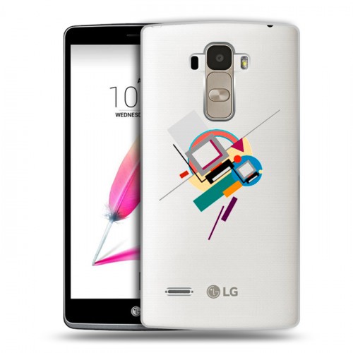 Полупрозрачный дизайнерский пластиковый чехол для LG G4 Stylus Абстракции