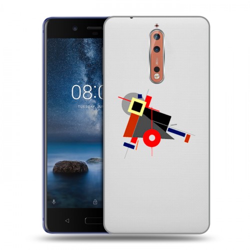 Полупрозрачный дизайнерский пластиковый чехол для Nokia 8 Абстракции 3