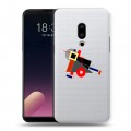 Полупрозрачный дизайнерский пластиковый чехол для Meizu 15 Plus Абстракции 3