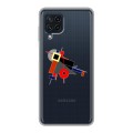 Полупрозрачный дизайнерский пластиковый чехол для Samsung Galaxy A22 Абстракции 3