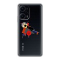 Полупрозрачный дизайнерский пластиковый чехол для XIaomi Poco F5 Абстракции 3