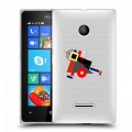 Полупрозрачный дизайнерский пластиковый чехол для Microsoft Lumia 435 Абстракции 3