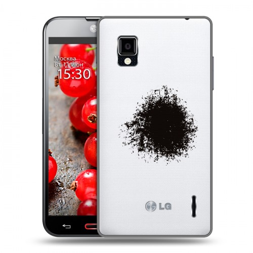 Полупрозрачный дизайнерский пластиковый чехол для LG Optimus G Абстракции 5