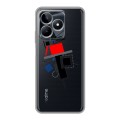 Полупрозрачный дизайнерский пластиковый чехол для Realme C53 Абстракции 3