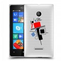 Полупрозрачный дизайнерский пластиковый чехол для Microsoft Lumia 435 Абстракции 3