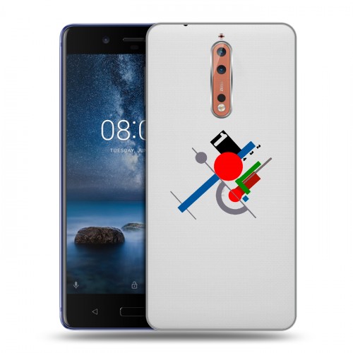 Полупрозрачный дизайнерский пластиковый чехол для Nokia 8 Абстракции 3