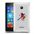 Полупрозрачный дизайнерский пластиковый чехол для Microsoft Lumia 435 Абстракции 3