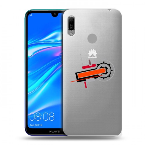 Полупрозрачный дизайнерский пластиковый чехол для Huawei Y6 (2019) Абстракции 3