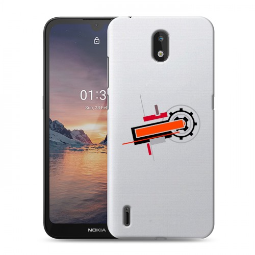 Полупрозрачный дизайнерский пластиковый чехол для Nokia 1.3 Абстракции 3