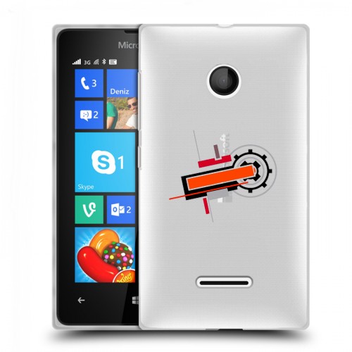 Полупрозрачный дизайнерский пластиковый чехол для Microsoft Lumia 435 Абстракции 3