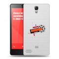 Полупрозрачный дизайнерский пластиковый чехол для Xiaomi RedMi Note Абстракции 3