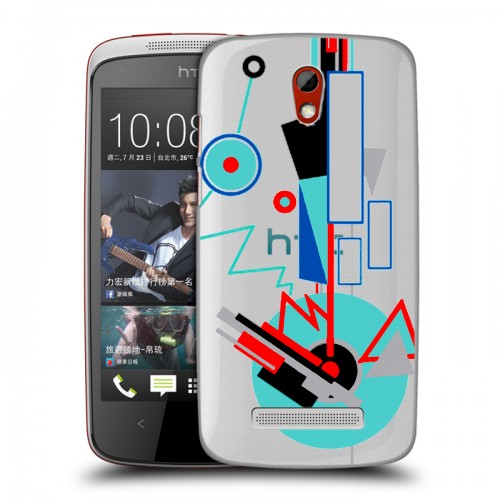 Полупрозрачный дизайнерский пластиковый чехол для HTC Desire 500 Абстракции