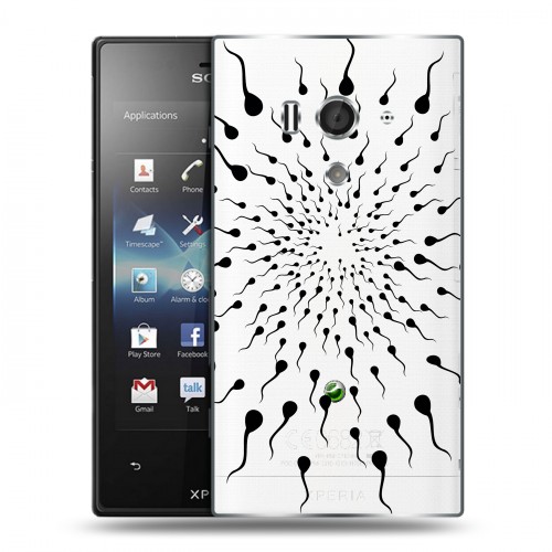 Полупрозрачный дизайнерский пластиковый чехол для Sony Xperia acro S Абстракции