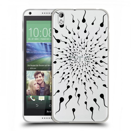 Полупрозрачный дизайнерский пластиковый чехол для HTC Desire 816 Абстракции