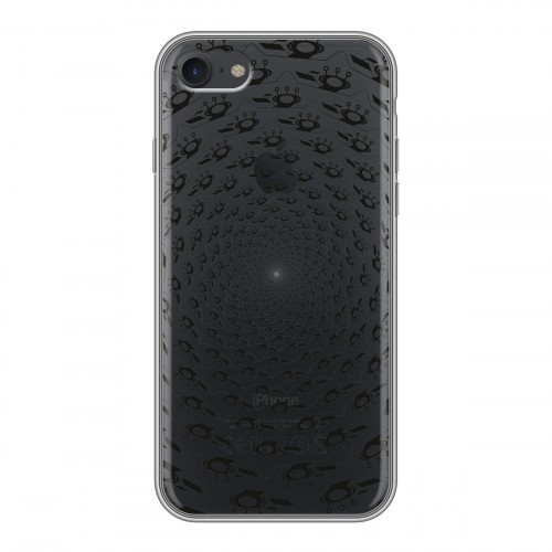 Полупрозрачный дизайнерский силиконовый с усиленными углами чехол для Iphone 7 Абстракции