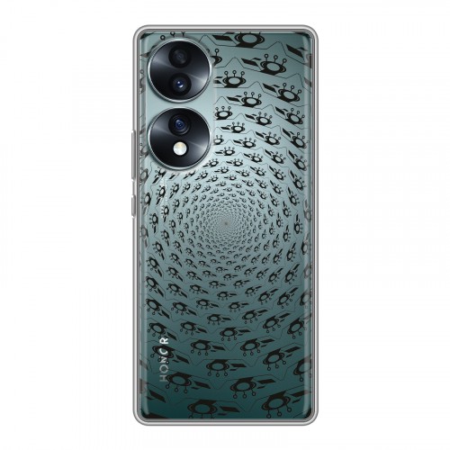 Полупрозрачный дизайнерский пластиковый чехол для Huawei Honor 70 Абстракции