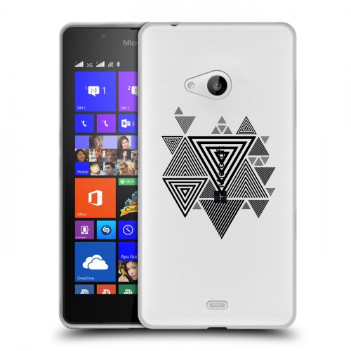 Полупрозрачный дизайнерский пластиковый чехол для Microsoft Lumia 540 Абстракции 1