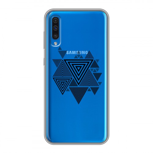 Полупрозрачный дизайнерский пластиковый чехол для Samsung Galaxy A50 Абстракции 1