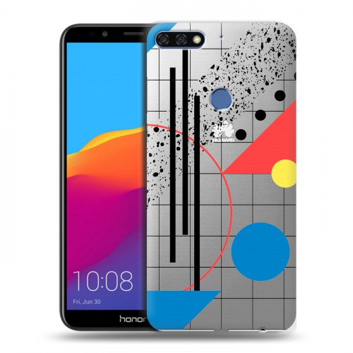 Полупрозрачный дизайнерский пластиковый чехол для Huawei Honor 7C Pro Абстракции 3