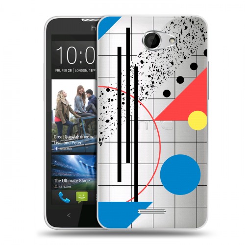 Полупрозрачный дизайнерский пластиковый чехол для HTC Desire 516 Абстракции 3