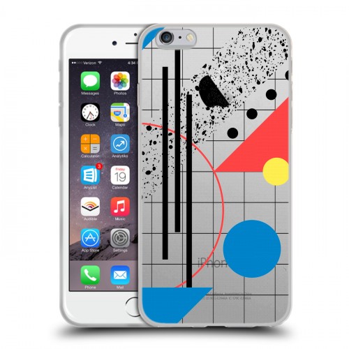 Полупрозрачный дизайнерский силиконовый чехол для Iphone 6 Plus/6s Plus Абстракции 3