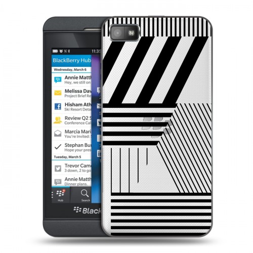 Полупрозрачный дизайнерский пластиковый чехол для BlackBerry Z10 Абстракции 1