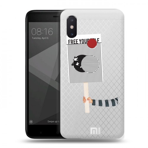 Полупрозрачный дизайнерский пластиковый чехол для Xiaomi Mi8 SE Абстракции