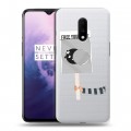 Полупрозрачный дизайнерский пластиковый чехол для OnePlus 7 Абстракции