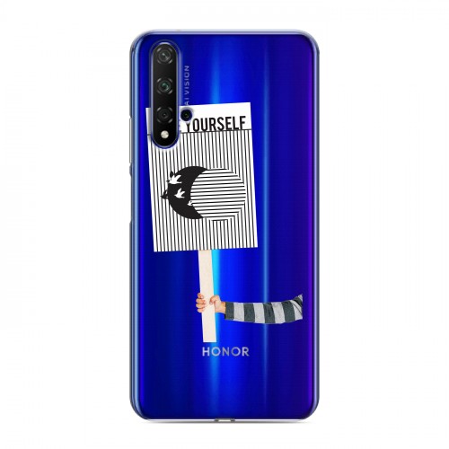 Полупрозрачный дизайнерский пластиковый чехол для Huawei Honor 20 Абстракции