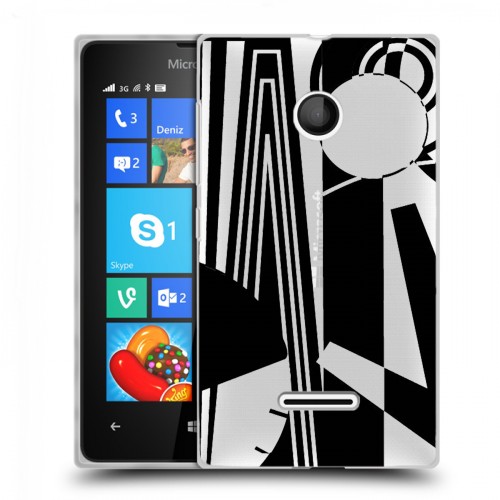 Полупрозрачный дизайнерский пластиковый чехол для Microsoft Lumia 435 Абстракции