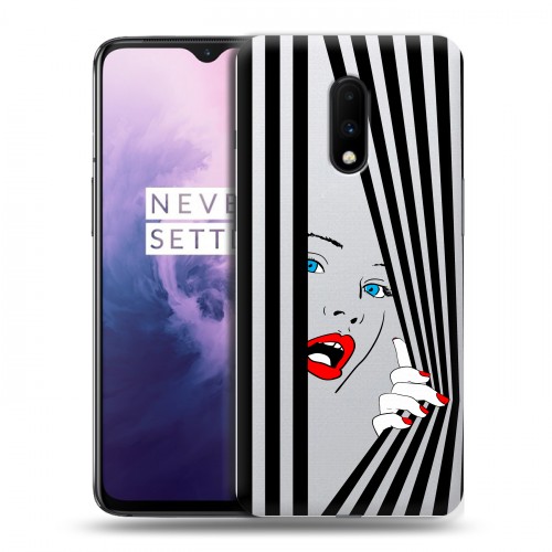 Полупрозрачный дизайнерский пластиковый чехол для OnePlus 7 Абстракции