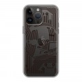 Полупрозрачный дизайнерский силиконовый чехол для Iphone 14 Pro Max Абстракции