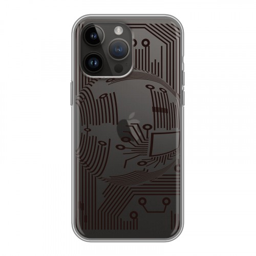 Полупрозрачный дизайнерский силиконовый чехол для Iphone 14 Pro Max Абстракции