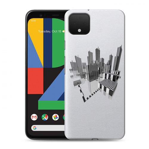 Полупрозрачный дизайнерский пластиковый чехол для Google Pixel 4 XL Абстракции
