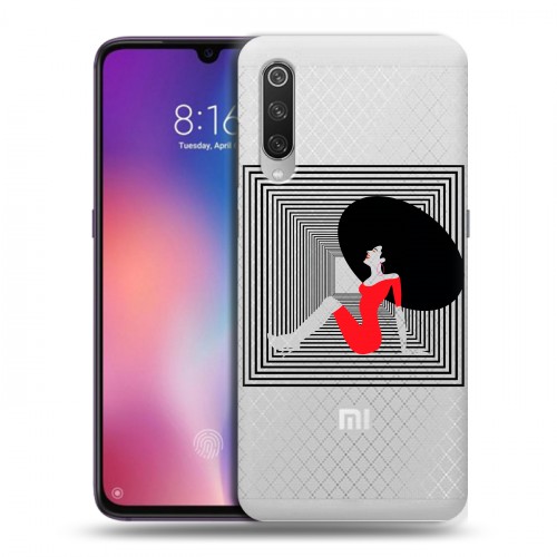 Полупрозрачный дизайнерский силиконовый с усиленными углами чехол для Xiaomi Mi9 Абстракции