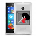 Полупрозрачный дизайнерский пластиковый чехол для Microsoft Lumia 435 Абстракции