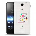 Полупрозрачный дизайнерский пластиковый чехол для Sony Xperia TX Абстракции 3