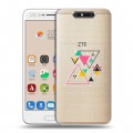 Полупрозрачный дизайнерский пластиковый чехол для ZTE Blade V8 Абстракции 3